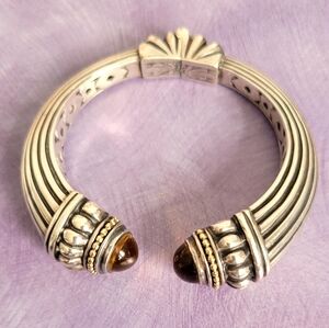 LAGOS Caviar Two-Tone Citrine Cuff Bracelet